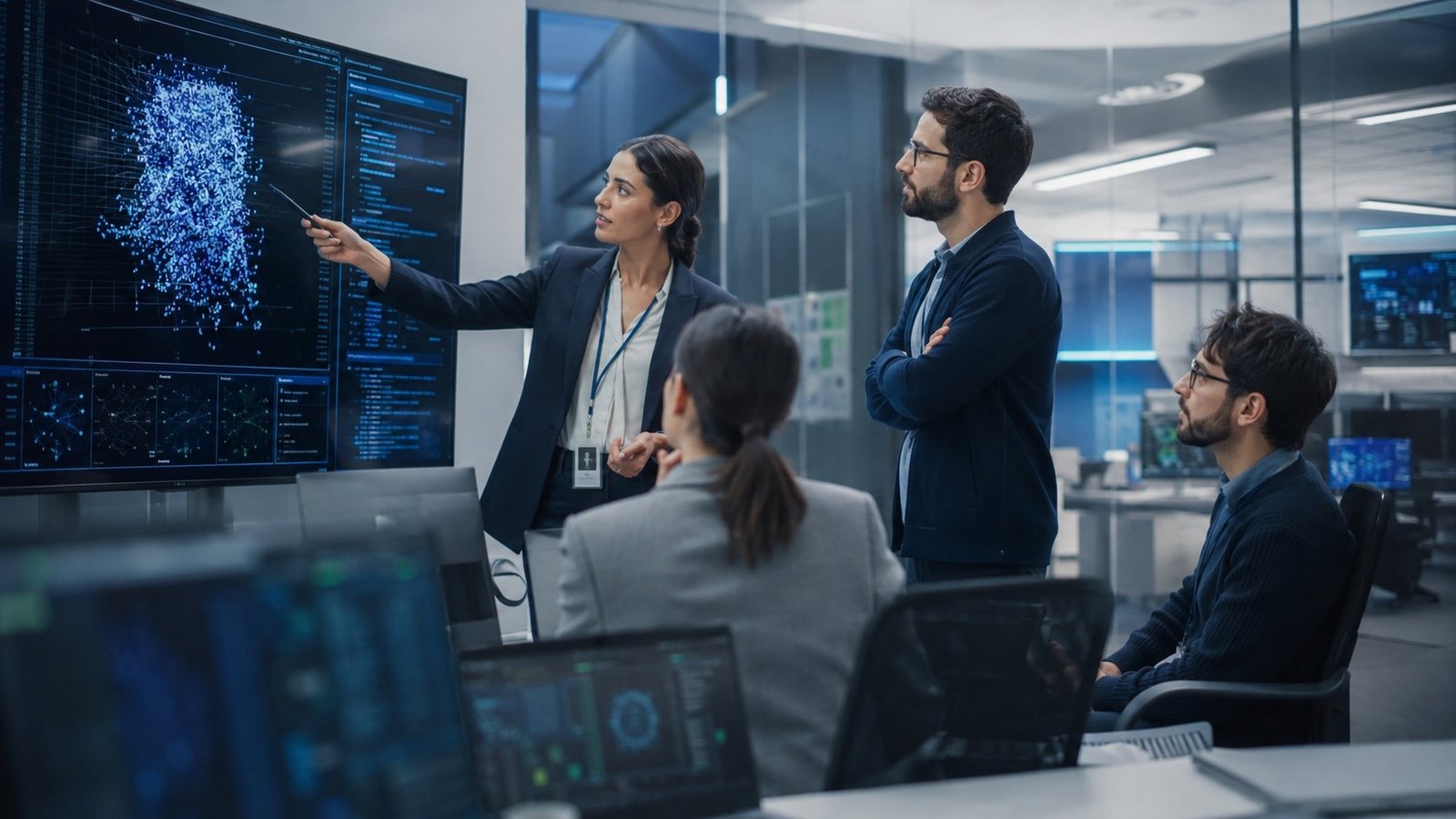 Reviewing an AI model with the client team